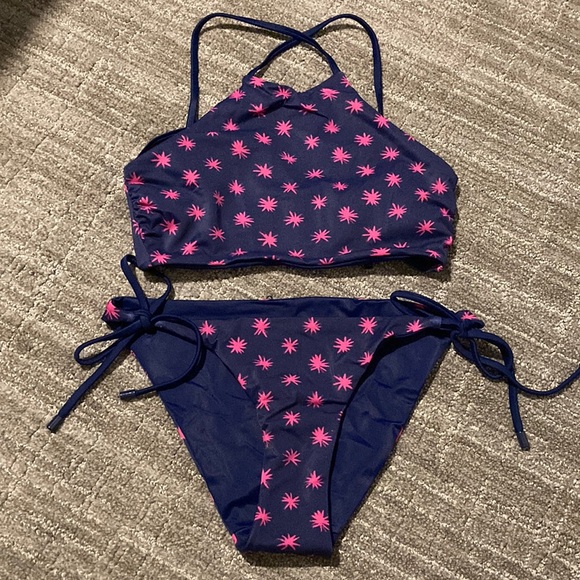 Lands' End Other - Starry & Navy Storm Reversible Bikini & High-Neck